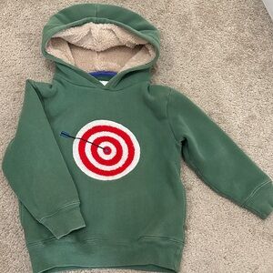 Mini Boden Green Hoodie with Red Target Design